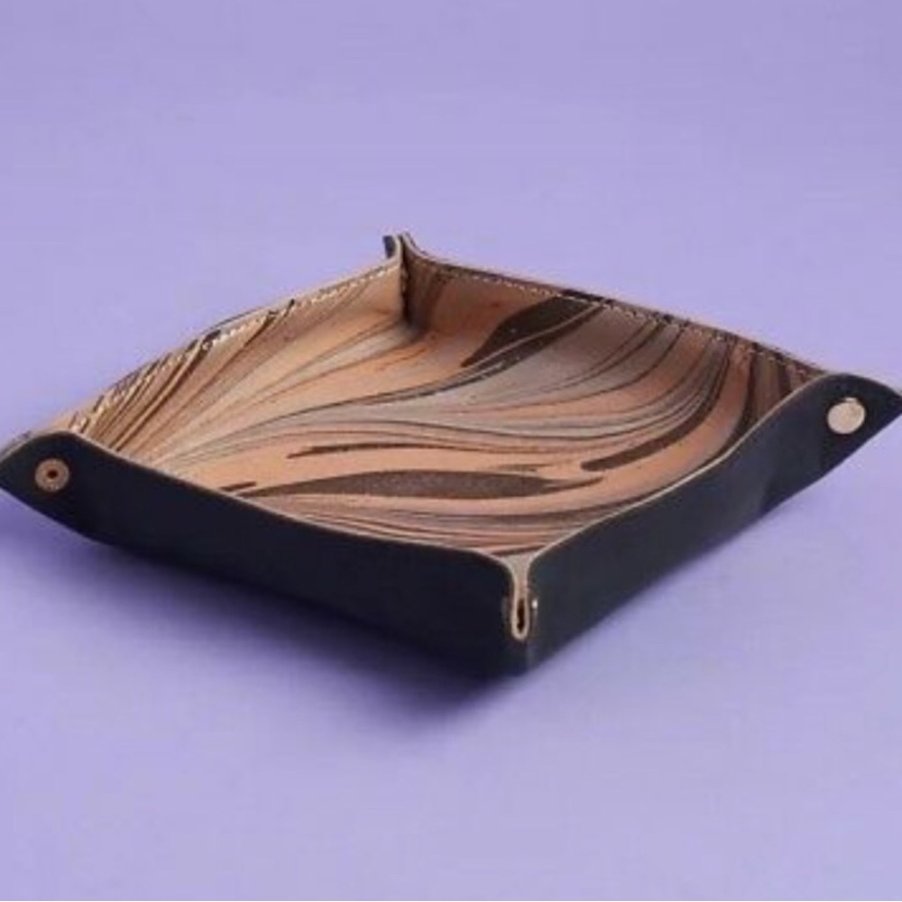 NWT Tribe Alive Leather Marbled Valet Tray